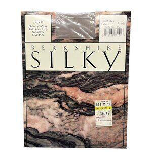 Berkshire Silky Sheer Lycra Leg Full Control Top Sandalfoot Size 4 Pale Grey